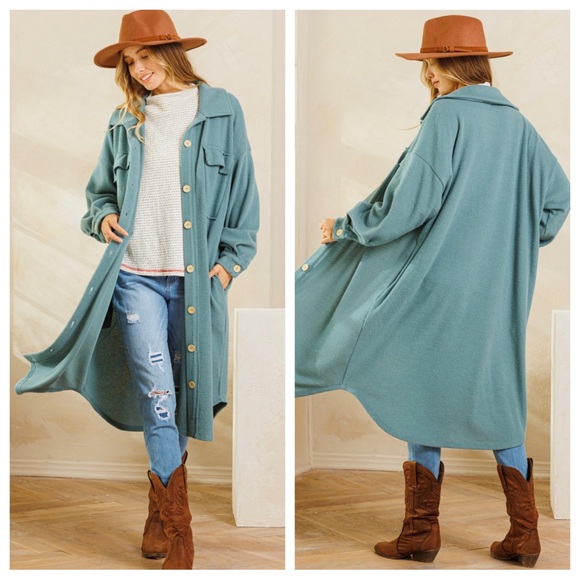 36 Most Fabulous Stretch Front Button Down Long Coat - Picture 3 of 4